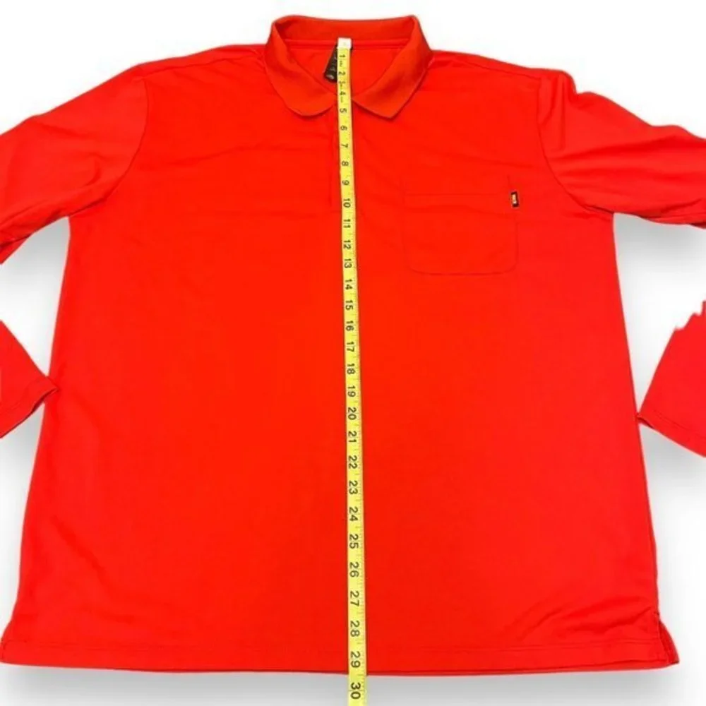 MIER Polo‎ Shirt Men's Size XL Red Long Sleeve Collared 100% Polyester